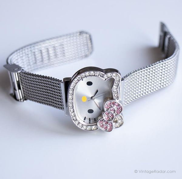 Watch Kitty Sign Vintage Silver-tone Hello Kitty Watch | Stainless Steel Watch for Her ...