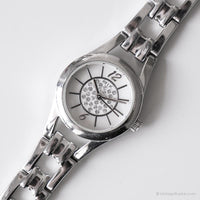 Vintage winzig Relic Uhr für Damen | Perlenblatt Uhr mit Kristallen