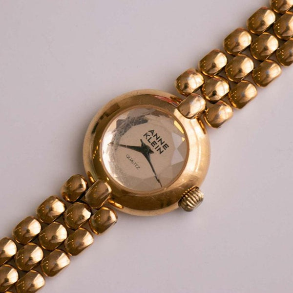 Tono de oro vintage Anne Klein Cuarzo reloj | Diseñador de lujo de damas reloj