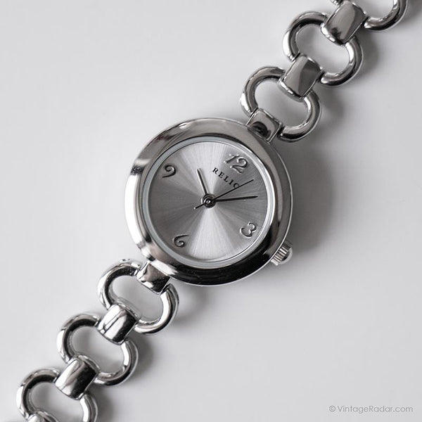 Vintage Edelstahl Uhr von Relic | Marken -Rund -Zifferblatt -Armbanduhr