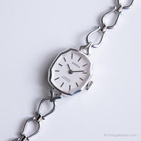 Adora mecánica vintage reloj | Tono plateado reloj para ella