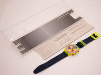 Raro 1991 Swatch Grand Prix SCJ101 orologio con box e documenti originali