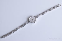Adora vintage reloj para ella | Cuarzo de tono plateado reloj