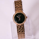 Rosa vintage-dorado Kenneth Cole Nueva York reloj para mujeres con dial negro