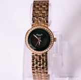 Vintage Rose-Gold Kenneth Cole New York Uhr Für Frauen mit schwarzem Zifferblatt