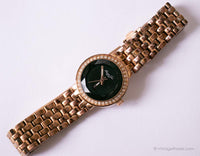 Vintage Rose-Gold Kenneth Cole New York Uhr Für Frauen mit schwarzem Zifferblatt