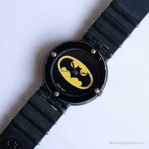 Vintage Black Batman Uhr | Retro DC Comics Armbanduhr