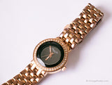 Rosa vintage-dorado Kenneth Cole Nueva York reloj para mujeres con dial negro