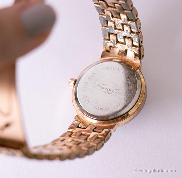 Vintage Rose-gold Kenneth Cole New York Women's Watch with Black