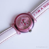 Orologio Vintage Pink Superman per lei | Orologio da polso da donna di supereroi