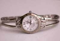 Vintage Minimalist Silver-Tone Anne Klein Uhr | Damen Datum Uhr