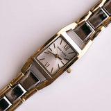 Zweifarbige rechteckige Anne Klein Uhr für Frauen | Vintage Designer Uhr