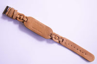 Guess Rechteckiger Silber-Ton Uhr Für Frauen mit braunem Lederband