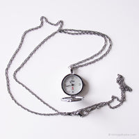 Jahrgang Relic Medaillon Uhr | Damen Perle Dial Pink Halskette Uhr