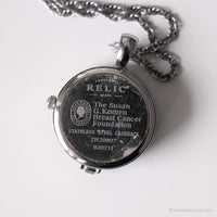Jahrgang Relic Medaillon Uhr | Damen Perle Dial Pink Halskette Uhr