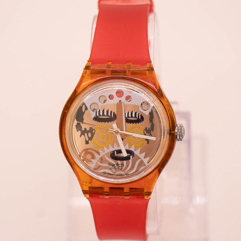 EVGATSAUTO Orologio Da Tavolo Ribaltabile Automatico Retrò - Numeri Grandi, Movimento Meccanico A Batteria - Noce Nero