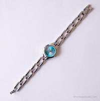 Blue-dial Fossil F2 Quartz Watch for Women | Vintage Ladies Designer Watch