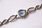 Classic Blue-dial Fossil Ladies Watch | Vintage Silver-tone Dress Watch for Her