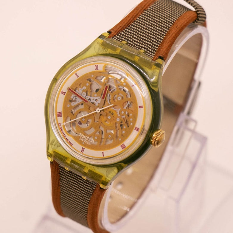 EVGATSAUTO Orologio Da Tavolo Ribaltabile Automatico Retrò - Numeri Grandi, Movimento Meccanico A Batteria - Noce Nero