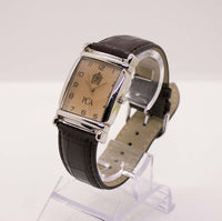 Vintage PCA Alemán Unisex Relojes | Cuero marrón reloj Correa