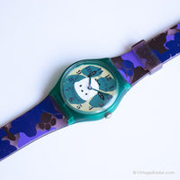 Verde vintage hello kitty reloj | Pochacco Wallwatch para mujeres