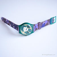 Verde vintage hello kitty reloj | Pochacco Wallwatch para mujeres