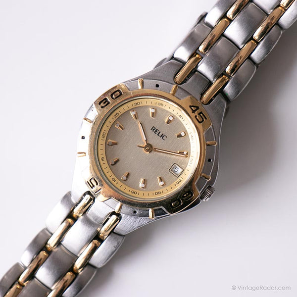 Watch da data bicolore vintage da Relic | Le signore rotary Bezel Steel Watch