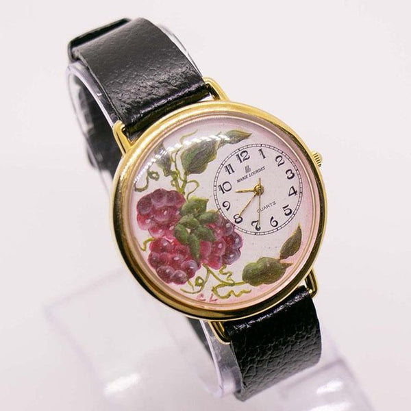 Cuarzo floral de Marie Lourdes reloj | Floral de gran tamaño reloj