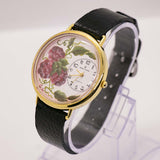 Floral vintage Marie Lourdes Quartz montre | Floral surdimensionné montre