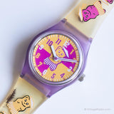 Montre-bracelet vintage Haribo pour dames | Ours gommeux jaune montre