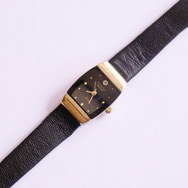Armitron Diamond Luxus Uhr | Schwarzes Zifferblatt Gold-Tone-Frauen Uhr