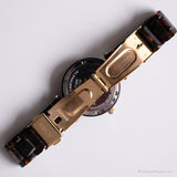 Vintage Pearl Dial Uhr von Relic | Braune Mode Uhr mit Kristallen