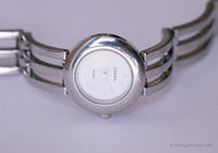 أبيض Fossil ساعة الصلب للنساء | ساعة صلبة من الفولاذ المقاوم للصدأ عتيقة