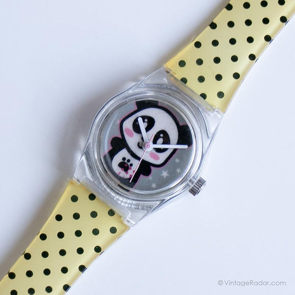Vintage Panda Bear Watch for Ladies | 90s Retro Wristwatch