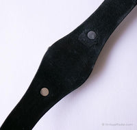 Dial nero vintage Fossil Guarda per uomini e donne con cinturino in pelle nera