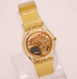 RARE 1990 Swatch GOLDEN JELLY GZ115 Watch with Gold-tone Battery