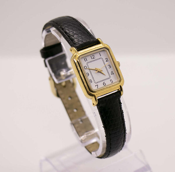 Simple Watch Rectangle Simple Rectangular Small Gold-Tone Watch | Vintage Watch Store ...
