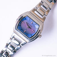 Lila und blau rechteckig Fossil Uhr für Frauen | Damenkleid Uhr
