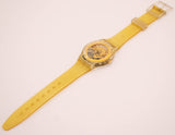 نادر 1990 Swatch ساعة Golden Jelly GZ115 مع بطارية ذهبية اللون
