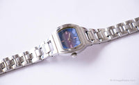 Púrpura y azul rectangular Fossil reloj para mujeres | Vestido de mujeres reloj
