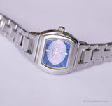 Purple & Blue Rectangular Fossil Watch for Women | Ladies Dress Watch
