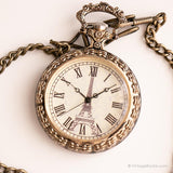 Bolsillo de la torre de Eiffel vintage reloj | Chaleco elegante reloj