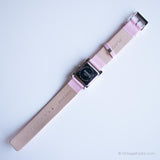 Vintage Pink Schädel Uhr für sie | Silberton rechteckige Armbanduhr