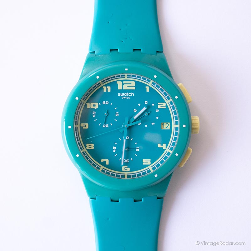 2012 Swatch SUSL400 ACID DROP Watch | Vintage Blue Swatch Chrono ...