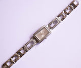 Guess Rectangular Watch for Women with Branded Silver-tone Bracelet