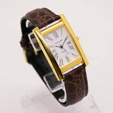 Unisex Rectangular Gold-Tone Quartz Watch | Vintage Elegant Watch