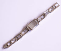Guess Rectangular Watch for Women with Branded Silver-tone Bracelet