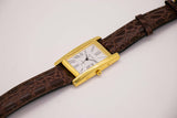 Unisex Rectangular Gold-Tone Quartz Watch | Vintage Elegant Watch