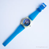 Vintage Blue Leiter Uhr | Retro -Oper -Armbanduhr