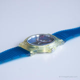 Vintage Blue Leiter Uhr | Retro -Oper -Armbanduhr